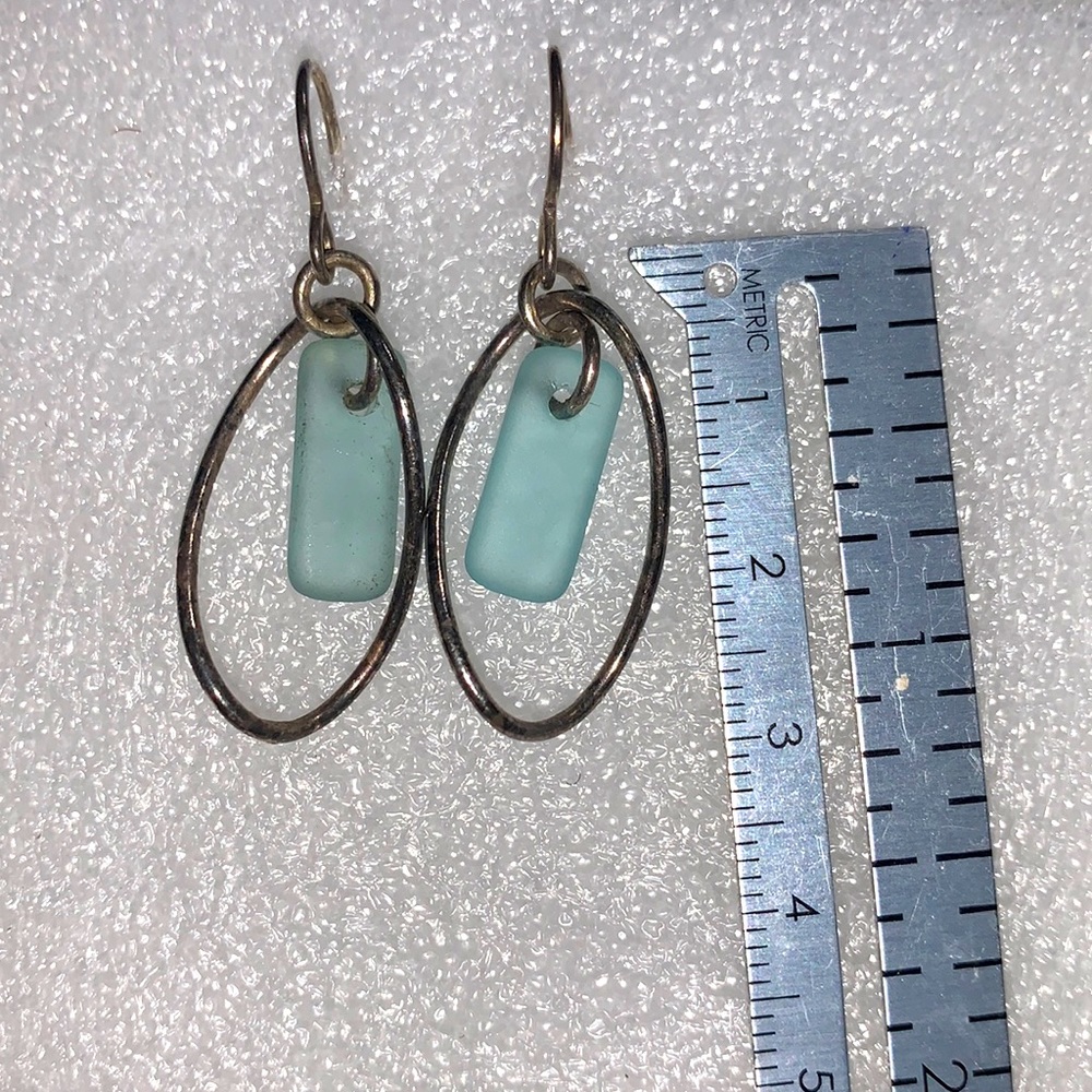 Sea glass dangle earrings